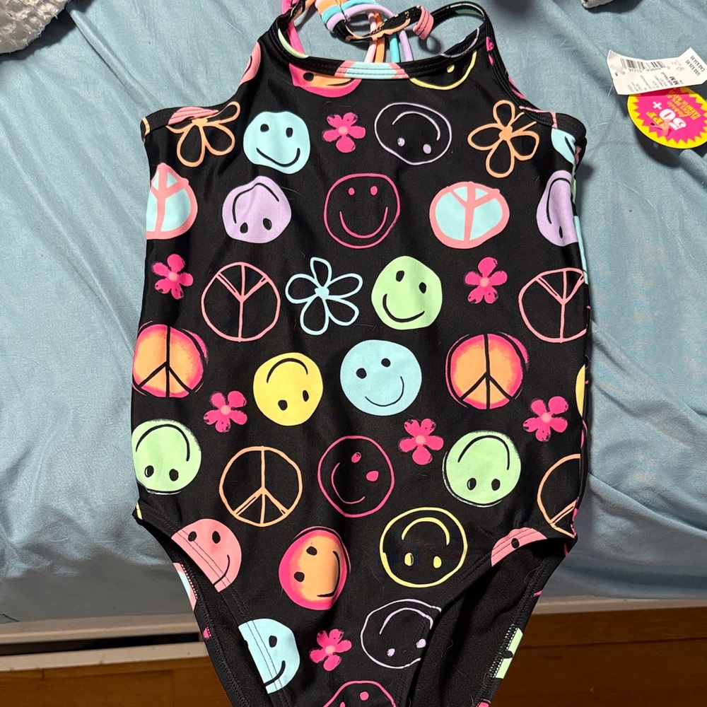 Colorful Smiley Face One-Piece Swimsuit